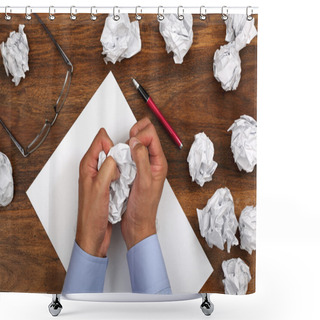 Personality  Frustration Stress And Writers Block Shower Curtains