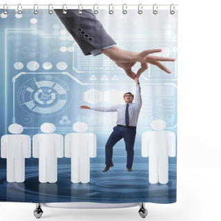 Personality  The Recruitment Concept With Hand Picking The Best Employee Shower Curtains