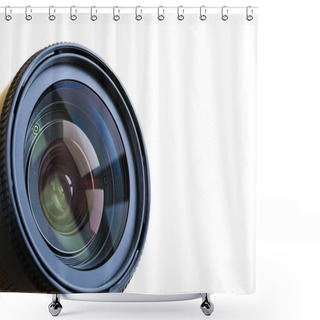 Personality  Professional Camera Lense Isolated On White Background Shower Curtains