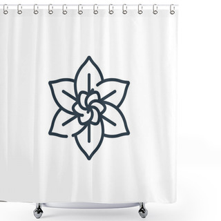 Personality  Flower Vector Icon. Flower Editable Stroke. Flower Linear Symbol For Use On Web And Mobile Apps, Logo, Print Media. Thin Line Illustration. Vector Isolated Outline Drawing. Shower Curtains