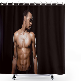 Personality  African American Muscular Man Shower Curtains