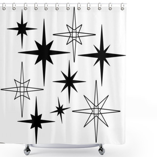 Personality  Retro Stars Shower Curtains