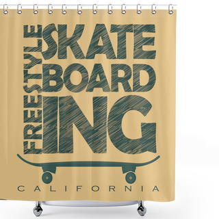 Personality  Skateboarding T-shirt Graphics Shower Curtains