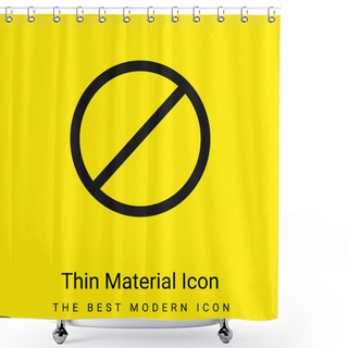 Personality  Access Denied Minimal Bright Yellow Material Icon Shower Curtains