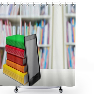 Personality  Book Digital Tablet E-reader Digital Display Digitally Generated Image Internet Education Shower Curtains
