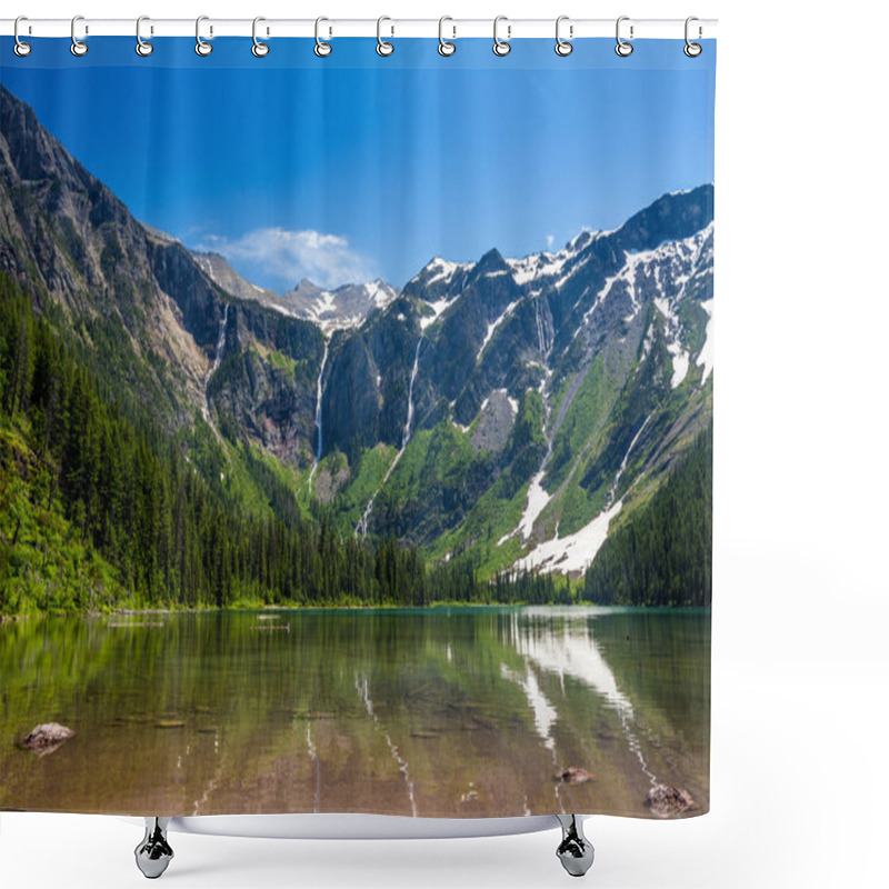 Personality  Scenic Mountain Views, Avalanche Lake, Glacier National Park Mon Shower Curtains