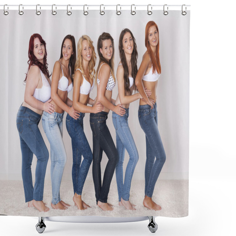 Personality  We Love Wearing Jeans So Much! Shower Curtains