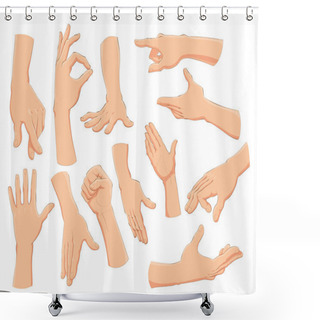 Personality  Hands And Symbols. Shower Curtains