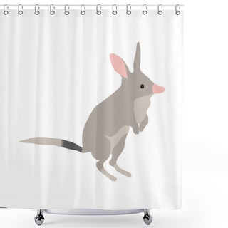 Personality  Standing Up Bilby Rabbit Bandicoot Color Vector Illustration Shower Curtains