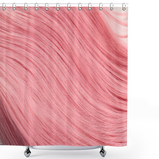 Personality  Close Up View Of Pink Hair On White Background Shower Curtains