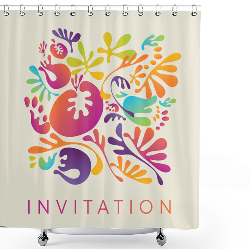 Personality  Colorful Floral Motif In Modern Liquid Decorative Style Shower Curtains