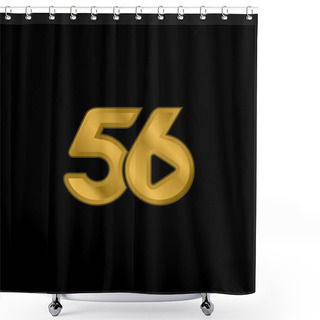 Personality  56 Social Logo Gold Plated Metalic Icon Or Logo Vector Shower Curtains
