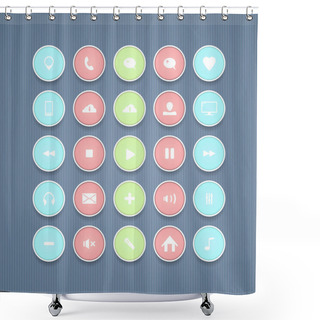 Personality  Web Icons Set. Internet Icons Collection. Shower Curtains