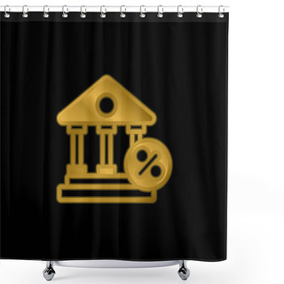 Personality  Bank Gold Plated Metalic Icon Or Logo Vector Shower Curtains