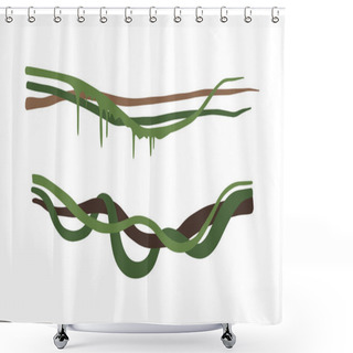 Personality  Climbing And Tangled Liana Long-stemmed Woody Vine Vector Set Shower Curtains