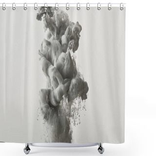 Personality  Abstract Monochrome Background With Grey Paint Splash Shower Curtains