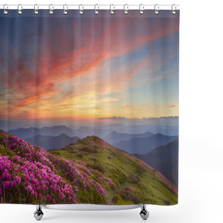 Personality  Rhododendron In Mountains Shower Curtains