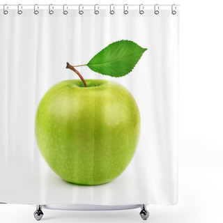 Personality  Green Apple With Leaf Shower Curtains