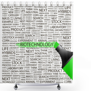 Personality  BIOTECHNOLOGY. Word Collage On White Background. Shower Curtains