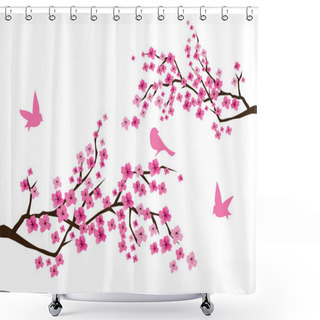 Personality  Sacura Branches Shower Curtains