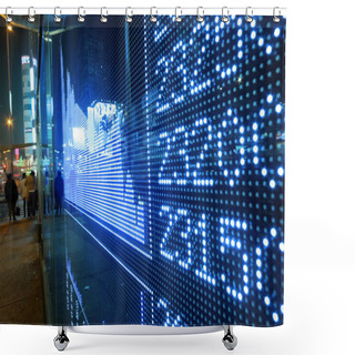 Personality  Stock Ticker Board At The Stock Exchange Shower Curtains