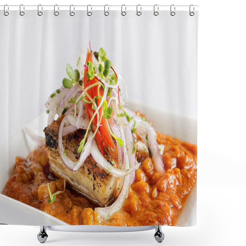 Personality  Carapulcra - Peruvian Cuisine Stew Of Pork And Dehydrated Potatoes Shower Curtains
