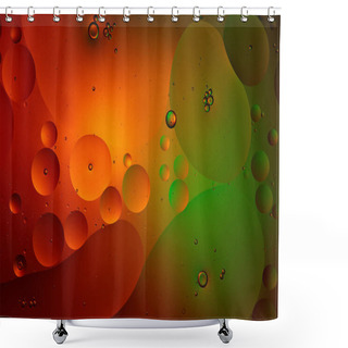 Personality  Abstract Green And Red Color Background From Mixed Water And Oil Bubbles  Shower Curtains