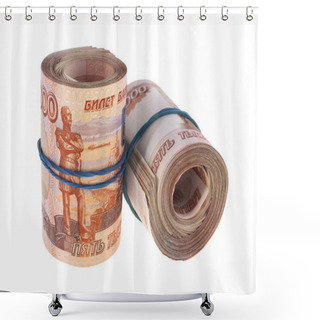 Personality  Two Packs Of Five Thousandth Russian Banknotes Tapered Rubber Shower Curtains