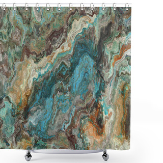 Personality  Turquoise Raw Gemstone Texture Shower Curtains