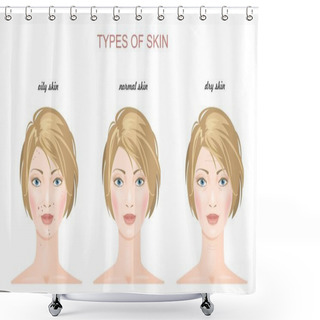 Personality  Fase Skin Types. Vector Shower Curtains
