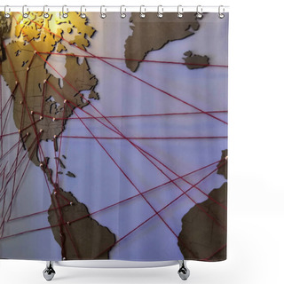 Personality  Detective Board With Evidence, Crime Scene Photos And Map. High Contrast Image Shower Curtains
