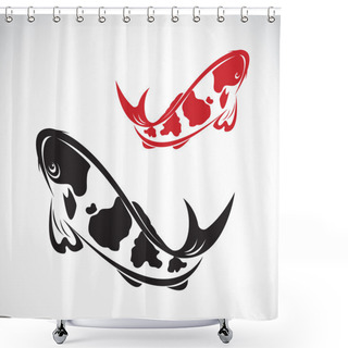 Personality  Vector Image Of An Carp Koi On White Background Shower Curtains