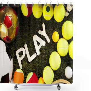 Personality  Sports Balls And Equipment Shower Curtains