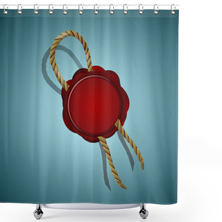 Personality  Wax Seal On Blue Background Shower Curtains