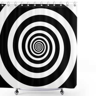 Personality  Black And White Hypnotic Optical Illusion Spiral Background. Shower Curtains