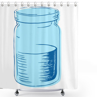 Personality  Vector Illustration Of A Jar With Water. Shower Curtains