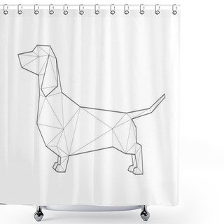 Personality  Low Poly Illustrations Of Dogs. Dachshund Standing. Shower Curtains