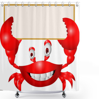 Personality  Crab With Blank Sign Shower Curtains