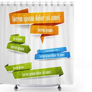 Personality  Banners Of Folded Colorful Paper Shower Curtains