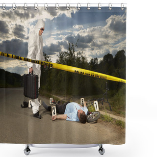 Personality  Police Case - Investigation Of Crash Shower Curtains