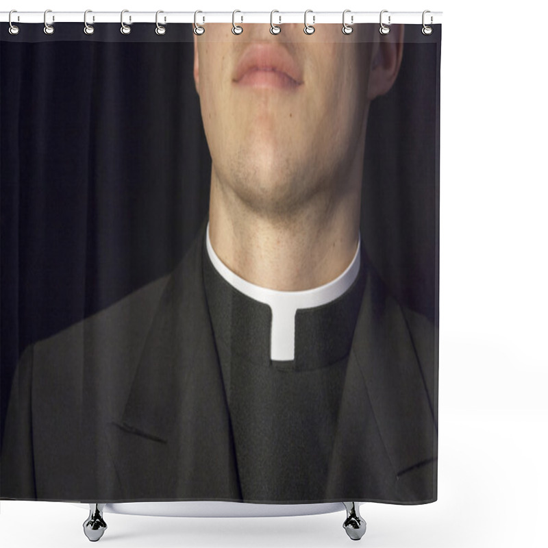 Personality  Close-up Of Priest Collar Shower Curtains