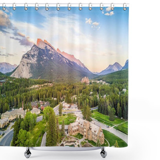 Personality  Cityscape Of Banff In Canadian Rocky Mountains, Alberta, Canada, North America Shower Curtains
