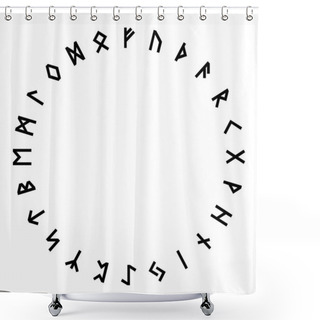 Personality  Old Futhark Rune Wheel Symbol Icon Shower Curtains