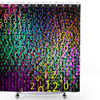 Personality  Composition Of Numbers, Vector Shower Curtains