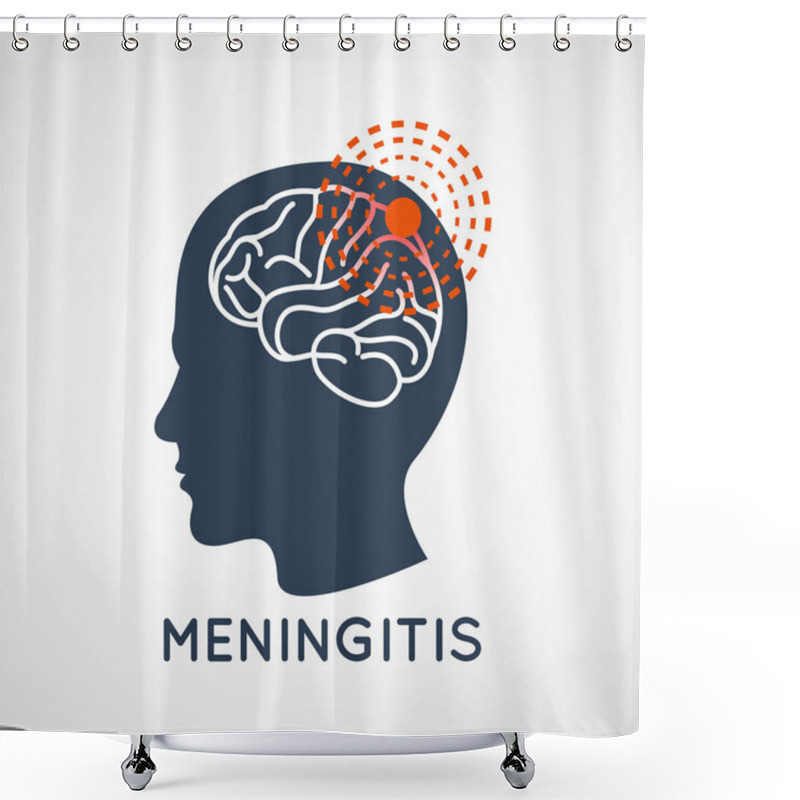 Personality  MENINGITIS Logo Vector Icon Design Illustration Shower Curtains