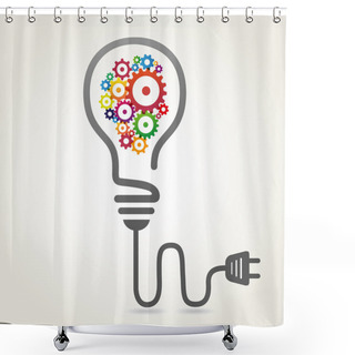 Personality  Creative Light Bulb Shower Curtains