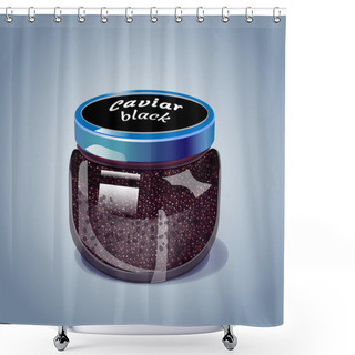 Personality  Black Caviar Vector Illustration Shower Curtains