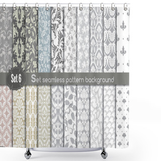 Personality  Vector Damask Seamless Pattern Background Shower Curtains
