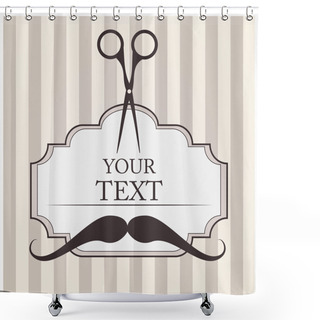 Personality  Vector Barbershop Background. Vector Illustration. Shower Curtains