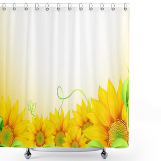 Personality  Sunflower Background Shower Curtains